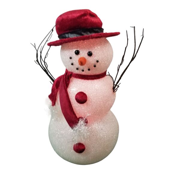 Snowman 17" Christmas Light Up Changes Colors Winter Red Top Hat Scarf LED Video - Picture 1 of 5